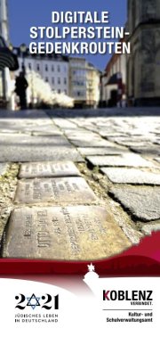 Titelblatt des Flyers "Digitale Stolperstein-Gedenkrouten"