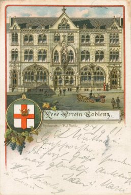 Katholischer Leseverein, Görreshaus, Außenansicht, 1901 Katholischer Leseverein, Görreshaus, Außenansicht, 1901