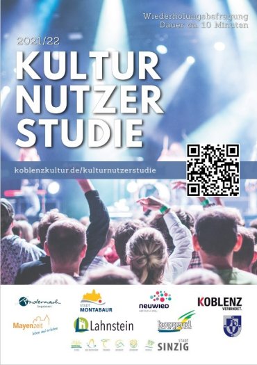 Plakat zur Kulturnutzerstudie mit QR Code zur Umfrage